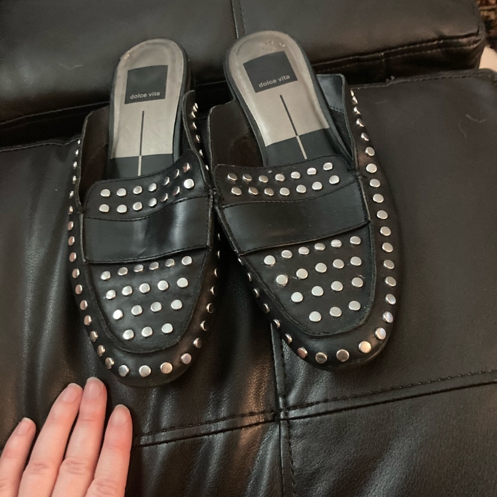 Flat studded loafers